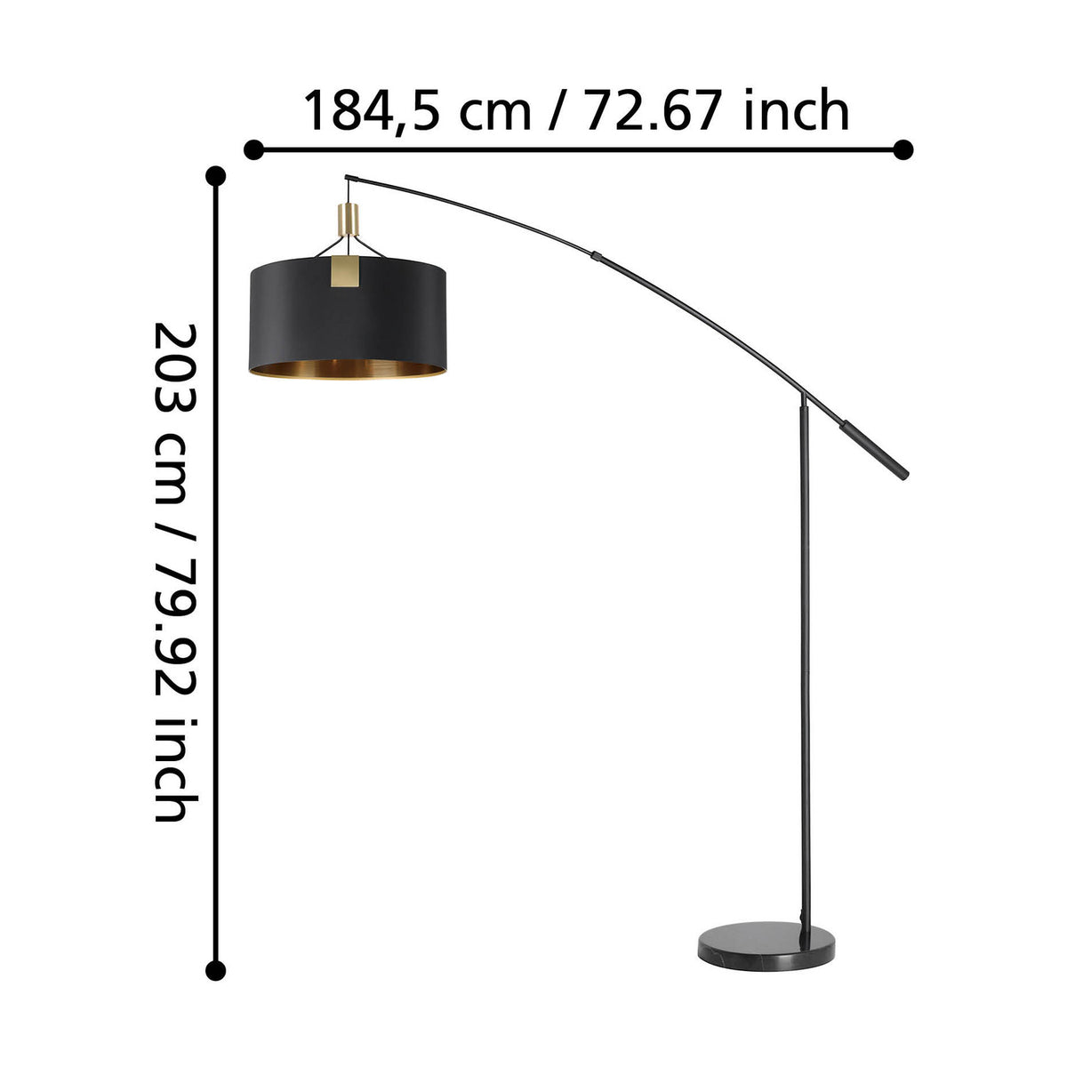 Tortola 1 Floor Lamp - Black & Brass
