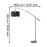 Tortola 1 Floor Lamp - Black & Brass