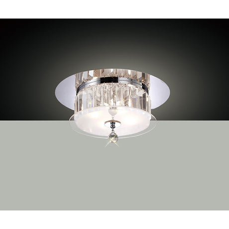 Tosca 4 Light Round Glass/Crystal Flush Ceiling Light – Chrome
