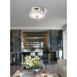 Tosca 6 Light Round Glass/Crystal Flush Ceiling Light – Chrome