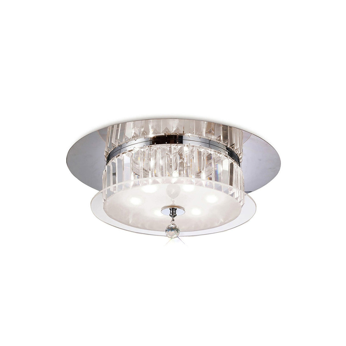 Tosca 6 Light Round Glass/Crystal Flush Ceiling Light – Chrome