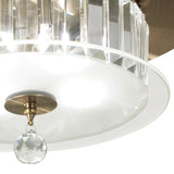 Tosca 4 Light Round Glass/Crystal Flush Ceiling Light – Antique Brass