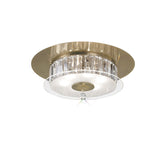 Tosca 6 Light Round Glass/Crystal Flush Ceiling Light – Antique Brass