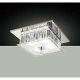 Tosca 4 Light Square Glass/Crystal Flush Ceiling Light – Chrome