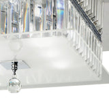 Tosca 6 Light Square Glass/Crystal Flush Ceiling Light – Chrome