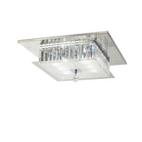 Tosca 6 Light Square Glass/Crystal Flush Ceiling Light – Chrome