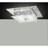 Tosca 6 Light Square Glass/Crystal Flush Ceiling Light – Chrome