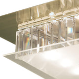 Tosca 6 Light Square Glass/Crystal Flush Ceiling Light – Antique Brass