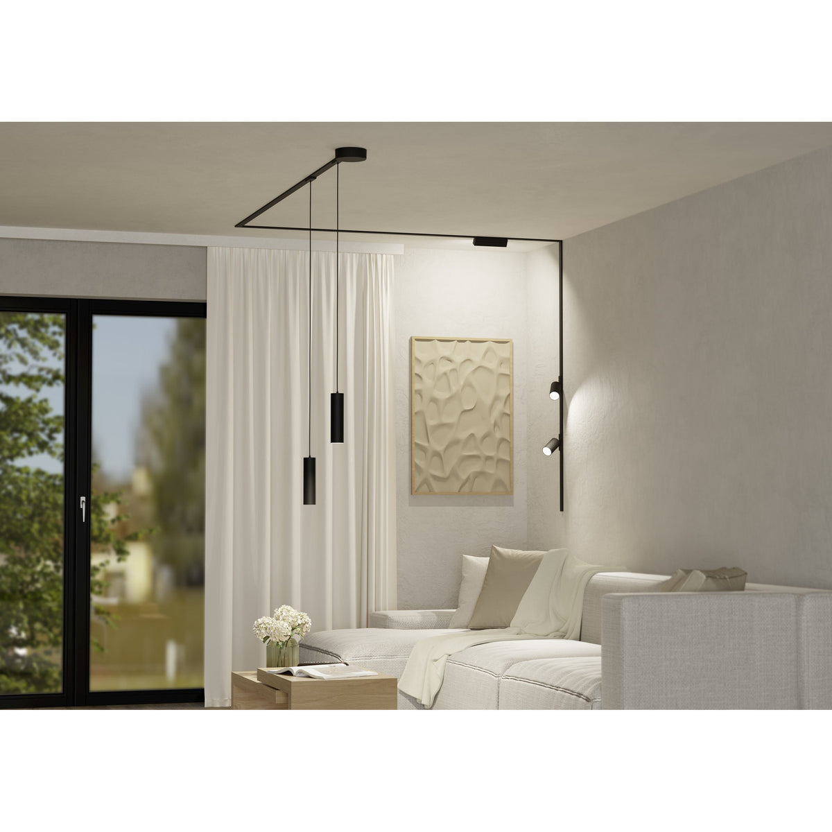 Tplus Slim Spot LED Ceiling Spotlight - Black