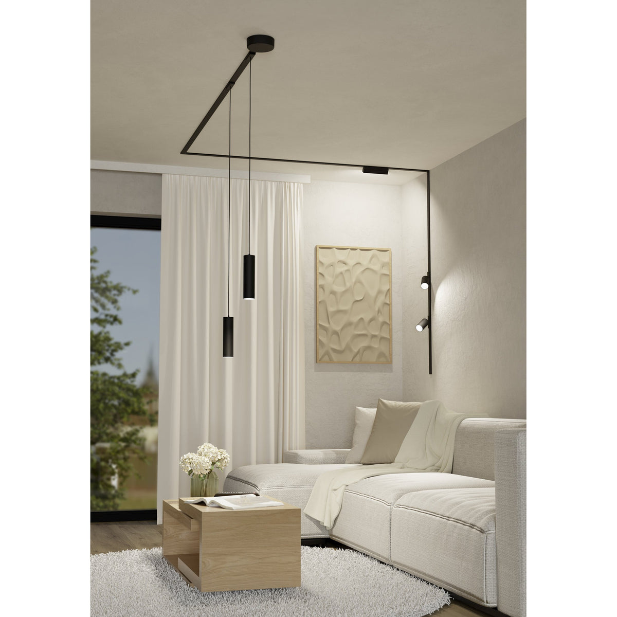 Tplus Slim Spot LED Ceiling Spotlight - Black