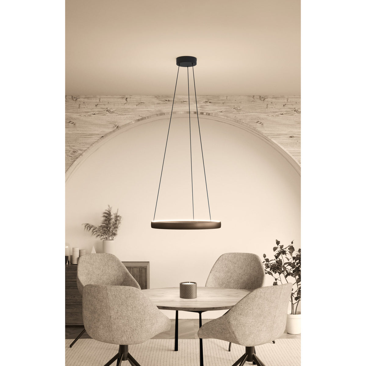 Trabuco Pendant Light 55cm - Black & Brown