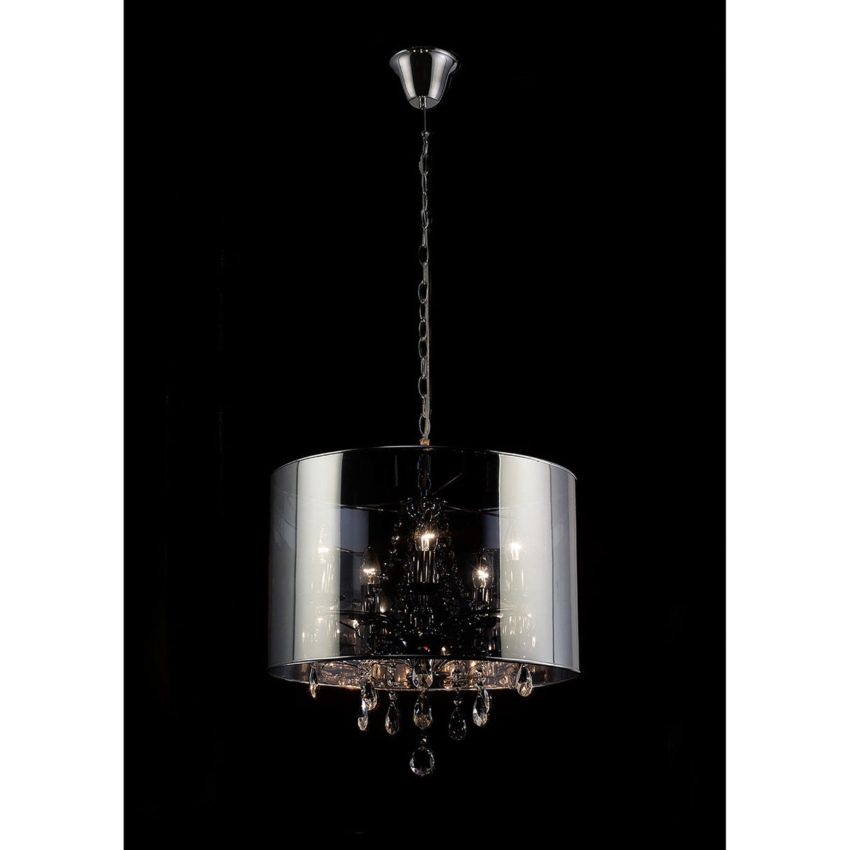 Trace 5 Light Crystal Pendant Light – Chrome