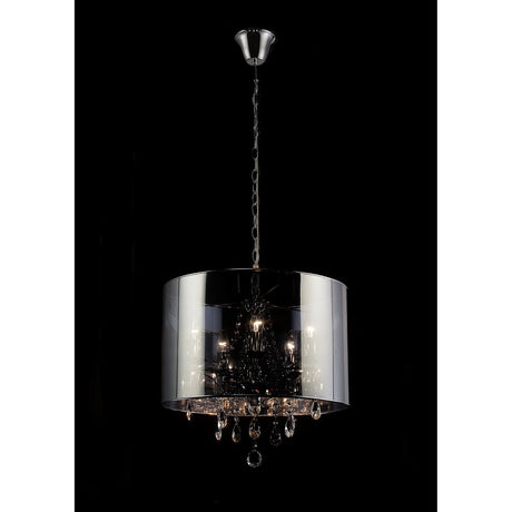 Trace 5 Light Crystal Pendant Light – Chrome