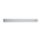 Tragacete LED bathroom wall light, a slim cylindrical fixture with white diffuser and chrome end caps on a silver body, shown on a plain white background.