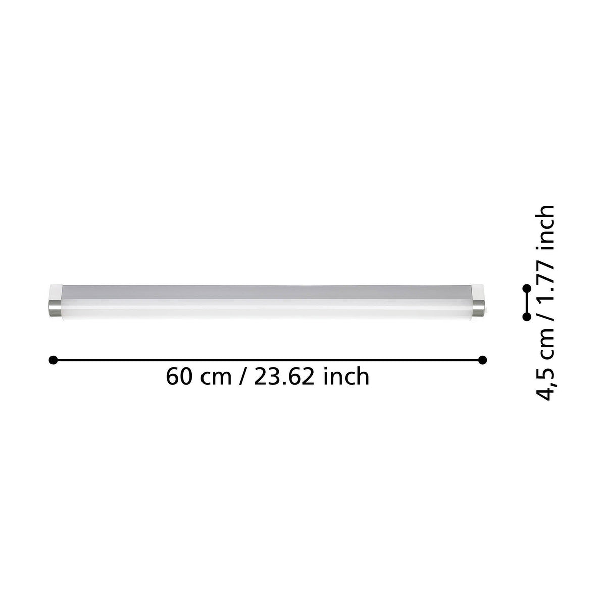 Tragacete 1 LED Bathroom Wall Light 60cm - Silver & Chrome