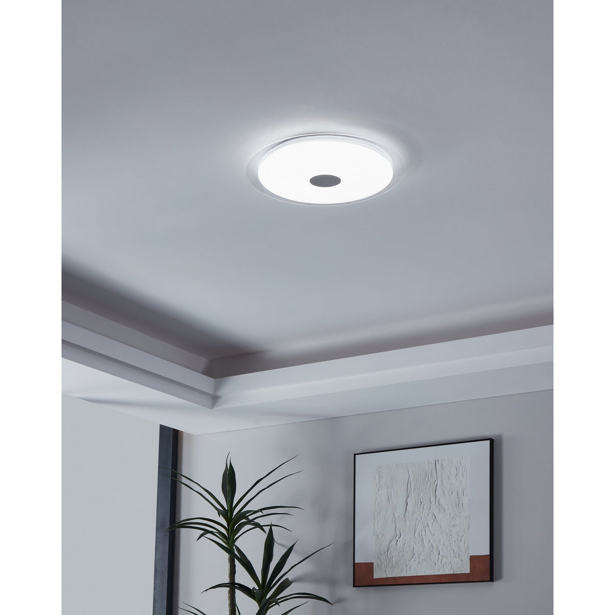 Trelmanne LED Flush Ceiling Light - White & Clear