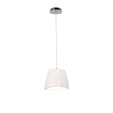 Triangle 22cm 1 Light Glass Pendant Light - White & Polished Chrome