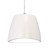 Triangle 22cm 1 Light Glass Pendant Light - White & Polished Chrome