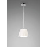 Triangle 22cm 1 Light Glass Pendant Light - White & Polished Chrome