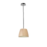 Triangle 22cm 1 Light Glass Pendant Light - Beech & Polished Chrome