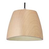 Triangle 22cm 1 Light Glass Pendant Light - Beech & Polished Chrome