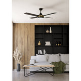 Trinidad Ceiling Fan with Light - Black & Brass