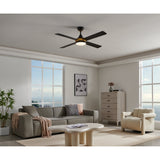 Trinidad Ceiling Fan with Light - Black & Brass
