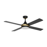 Trinidad Ceiling Fan with Light - Black & Brass