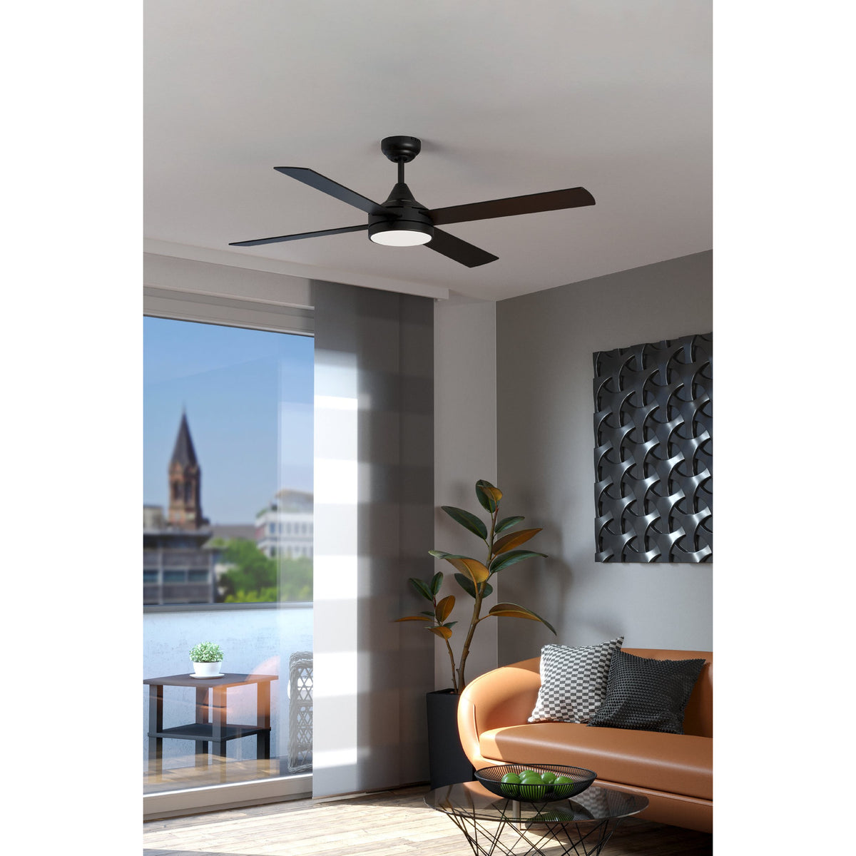 Trinidad Ceiling Fan with Light - Matt Black