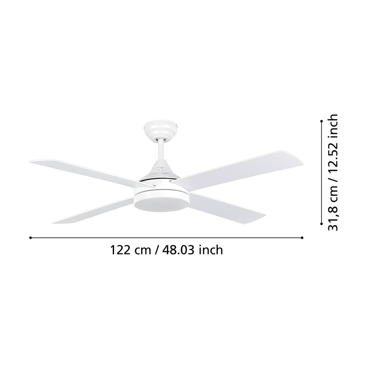 Trinidad Ceiling Fan with Light - Matt White