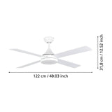 Trinidad Ceiling Fan with Light - Matt White