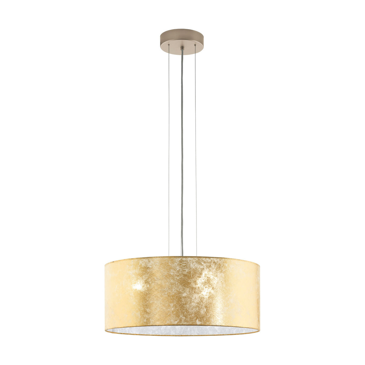 Trivenne Fabric 3 Light Pendant - Champagne