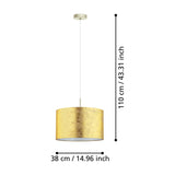 Trivenne Fabric Pendant Light - Champagne