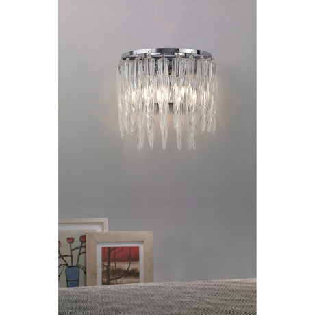 Tropez 2 Light Glass Wall Light - Polished Chrome