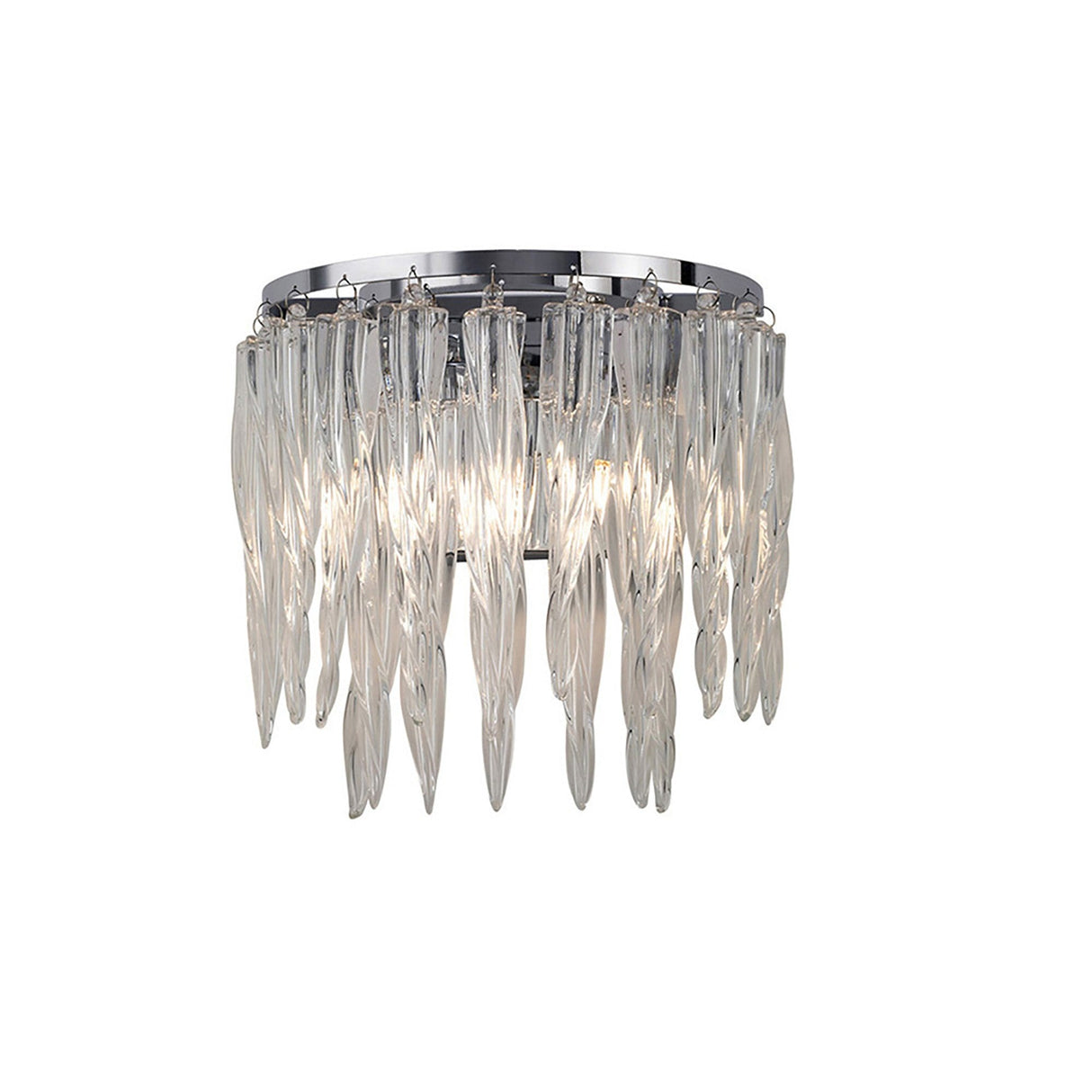 Tropez 2 Light Glass Wall Light - Polished Chrome
