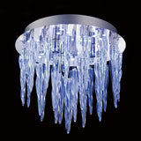 Tropez 3 Light Glass Flush Ceiling Light With RGB & Remote Control – Polished Chrome