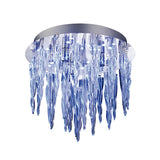 Tropez 3 Light Glass Flush Ceiling Light With RGB & Remote Control – Polished Chrome