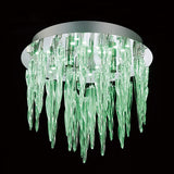 Tropez 3 Light Glass Flush Ceiling Light With RGB & Remote Control – Polished Chrome