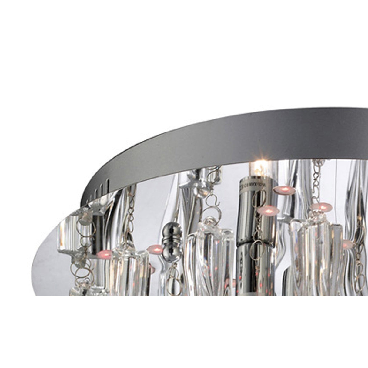 Tropez 3 Light Glass Flush Ceiling Light With RGB & Remote Control – Polished Chrome