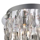 Tropez 3 Light Glass Flush Ceiling Light With RGB & Remote Control – Polished Chrome