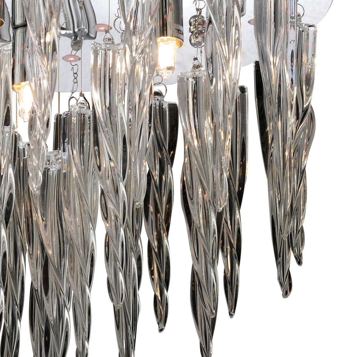 Tropez 3 Light Glass Flush Ceiling Light With RGB & Remote Control – Polished Chrome