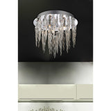 Tropez 3 Light Glass Flush Ceiling Light With RGB & Remote Control – Polished Chrome