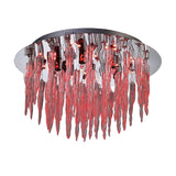 Tropez 6 Light Glass Flush Ceiling Light With RGB & Remote Control – Polished Chrome