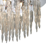 Tropez 6 Light Glass Flush Ceiling Light With RGB & Remote Control – Polished Chrome