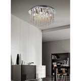 Tropez 6 Light Glass Flush Ceiling Light With RGB & Remote Control – Polished Chrome