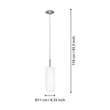 Troy 3 Glass Pendant Light - Satin Nickel