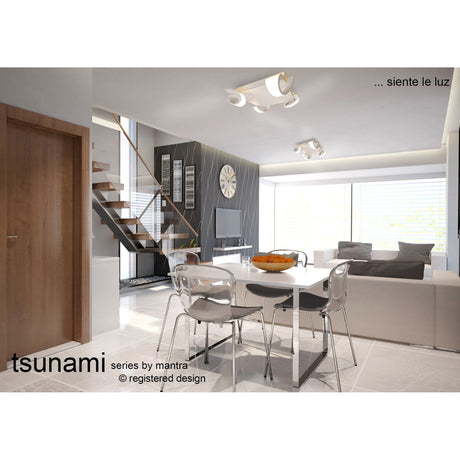 Tsunami LED Semi-Flush Ceiling Light 48W 3000K - Sand White