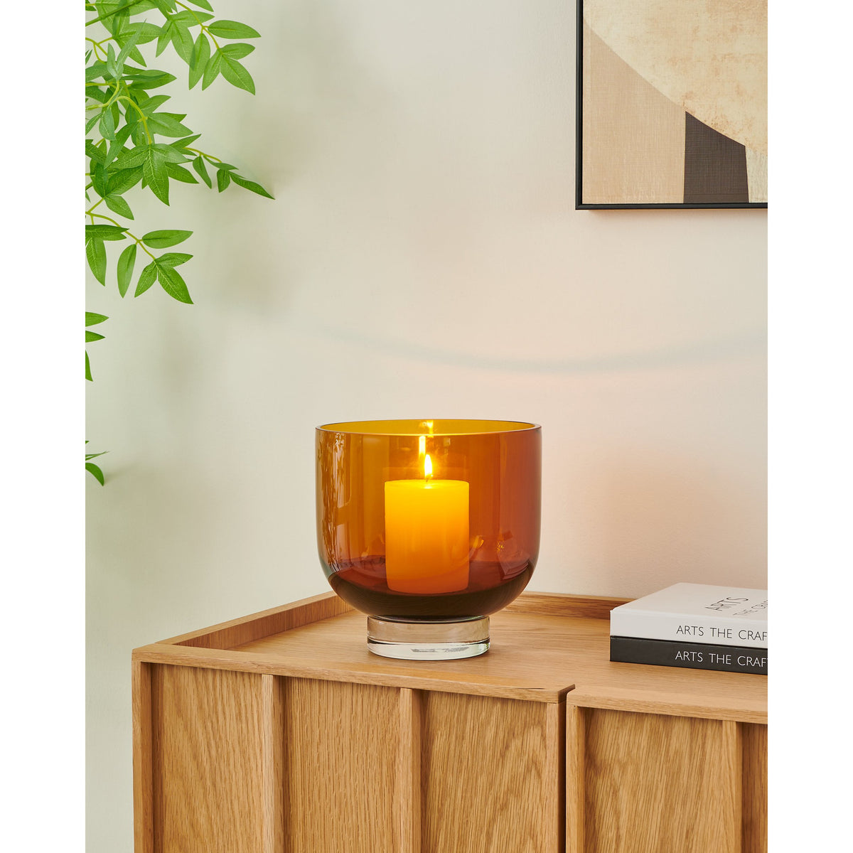 Tudiya Glass Vase 20cm - Amber