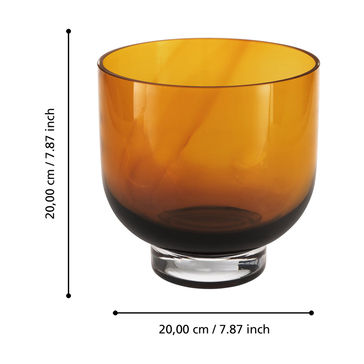 Tudiya Glass Vase 20cm - Amber