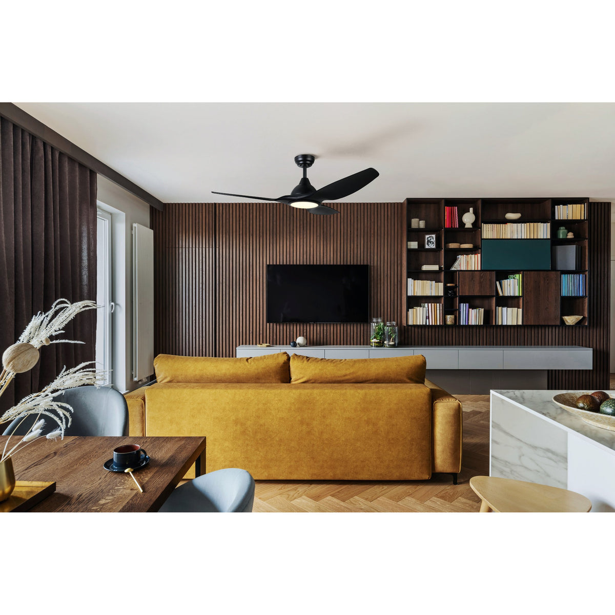 Tunitas Ceiling Fan with Light - Matt Black